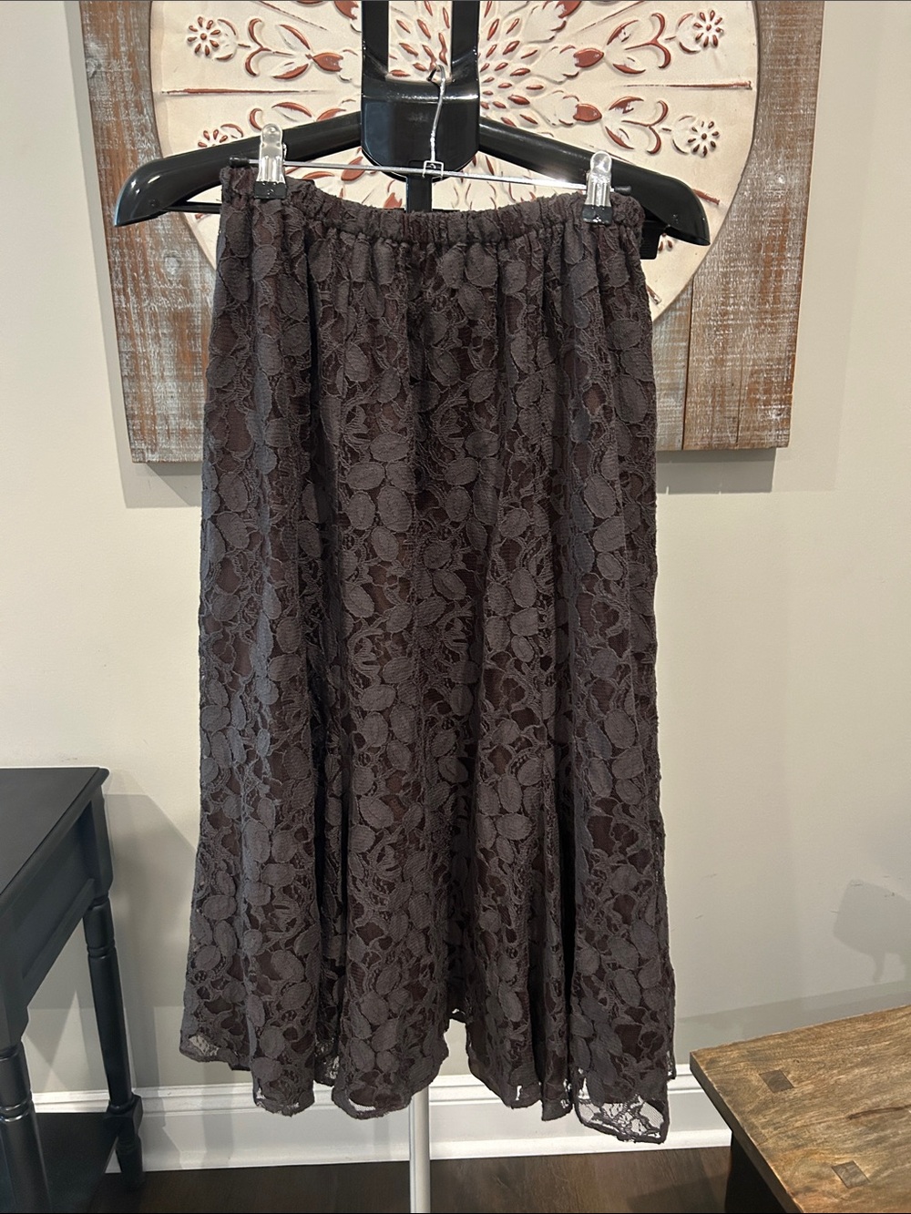 Chico's Women’s Black Lace Lined Skirt Size 3